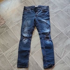 Men's Topman distressed stretch jeans 32/32 slim fit